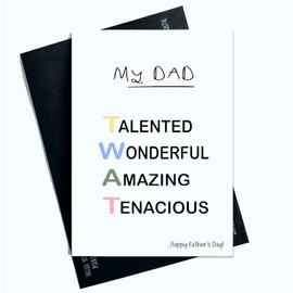 Peachy Antics Funny Father's Day Card For Dad For Him Funny Joke Card Novelty Joke Happy Fathers Day Talented Wonderful Amazing Tenacious Joke Card AP161