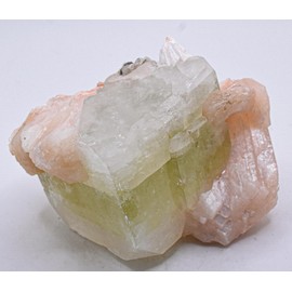 270g 3.3" Green Clear Apophyllite Cubes w/Orange Zeolite Stilbite Cluster Rough Natural Sparkling Collectible Gemstone Crystal Mineral Specimen - India