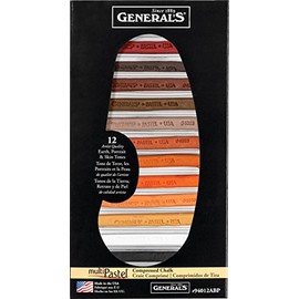 General Pencil 94012ABP Multi Pastel Compressed Chalk Sticks, 12-Pack