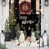 DLZDN Hello Winter Penguin Garden Flag 12×18 Inch Double Side