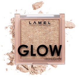 LAMEL Glow Highlighter: Face Make Up & Contour Palette in Deep, Vibrant Colors - Natural Shimmer - Compact Size & Perfect for Travel - Cruelty Free - 3.8gr/0.13 oz 402 (Sun)