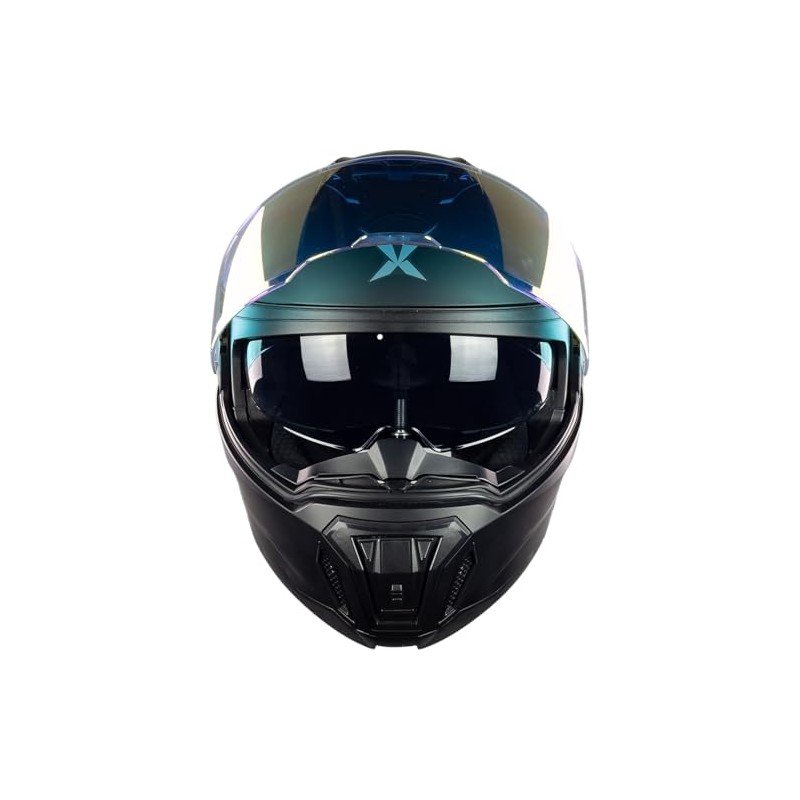 KOV Casco X Mamba Negro Mate abatible para Moto con