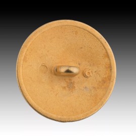 Vintage Matte Gold Metal Button w/ Faux Pearl & Rhinestones 23mm 40023006