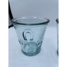 Herradurra Set of 2 Tequila Herradura Rocks Glasses Clear Blue/Green