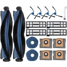 Rebirthcare 17Packs X10 Pro omni Replacement Accessories Kit Compatible with Eufy X10 Pro Omni Robotic Vacuum Cleaner, 4 Vacuum Bags, 2 Mop Pads, 2 Main Brushes, 4 Sweeping Brushes, 4 HEPA Filters