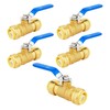 HeSun 5-PCs Push Fit Ball Valve, 1-Inch Push-to-Connect Full Port Shut-off Valve for Hot and Cold Water,with 1 Disconnect Clip, PEX,Copper,CPVC, Blue Valve