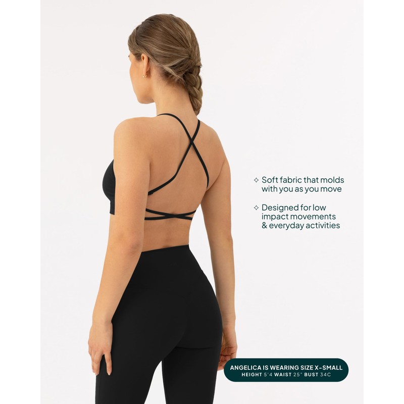 PAVOI ACTIVE Open Back Strappy Yoga Workout Bras for Women