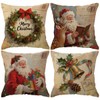 Rustic Christmas Decor Throw Pillow Covers Santa Post Card Design