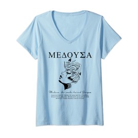 Womens Medusa Greek Mythology Costume Feminism V-Neck T-Shirt