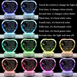 Movdyka Gifts for Sister in Law Crystal Ornament Birthday Unique Gifts, Laser Engraved Sister in Law Gifts for Women from Sister in Law on Christmas Mothers Day with Colorful LED Base