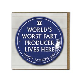 Brainbox Candy Funny Father's Day Card - Worst Fart Producer - Quality Embossed Card - Cheeky Father's Day Humour Card - Dad From Son & Daughter