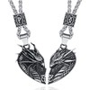 ZiWuark Matching Dragon Necklace Couples Viking Heart Necklace Jewelry for