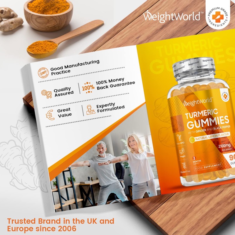 Turmeric and Black Pepper Gummies with Ginger 2100mg - 90