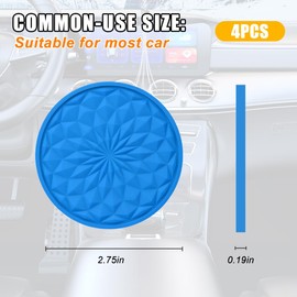 TNAIYH Car Cup Holder Coaster, 4PCS Rhomboid Non-Slip Recessed Vehicle Drinking Mat, Waterproof Automotive Interior Water Bottle Pad Accessories, Universal for SUV Sedan Truck (Light Blue)