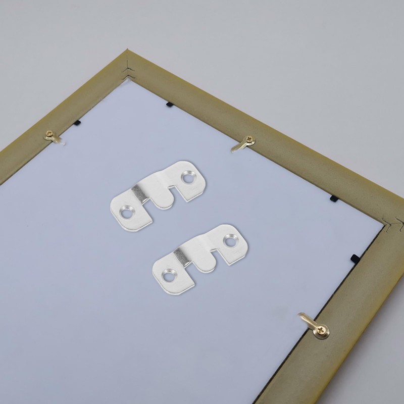 jojofuny 20pcs Stainless Steel Flush Mount Bracket Photo Frame Hanging