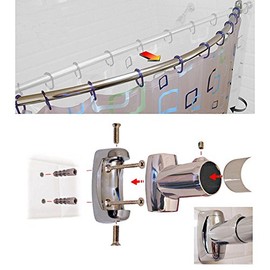 Polished Stainless Steel 5' Curved Premium Shower Rod