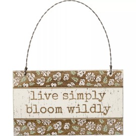 Primitives By Kathy PBK Spring Decor - Prim Live Simply Bloom Wildly Engraved Ornament