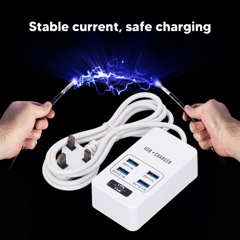 USB Socket Outlet Smart Fast Charging Multifunctional Portable White Small