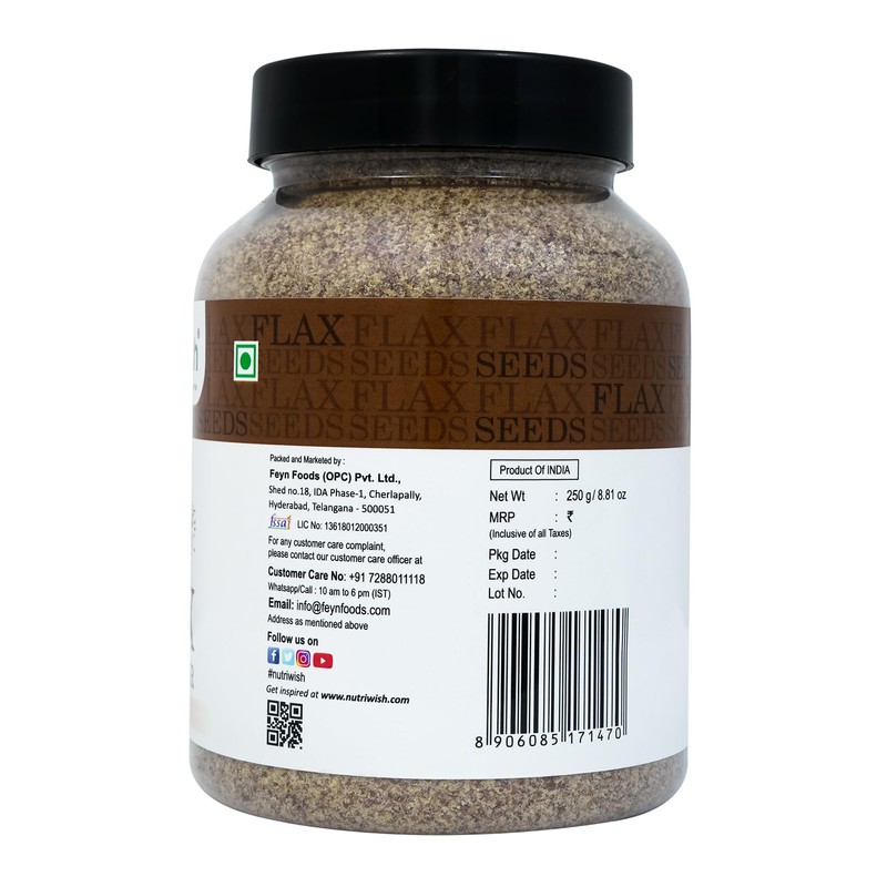 Nutriwish Flax Seed Powder, 250 g | Alsi Powder |