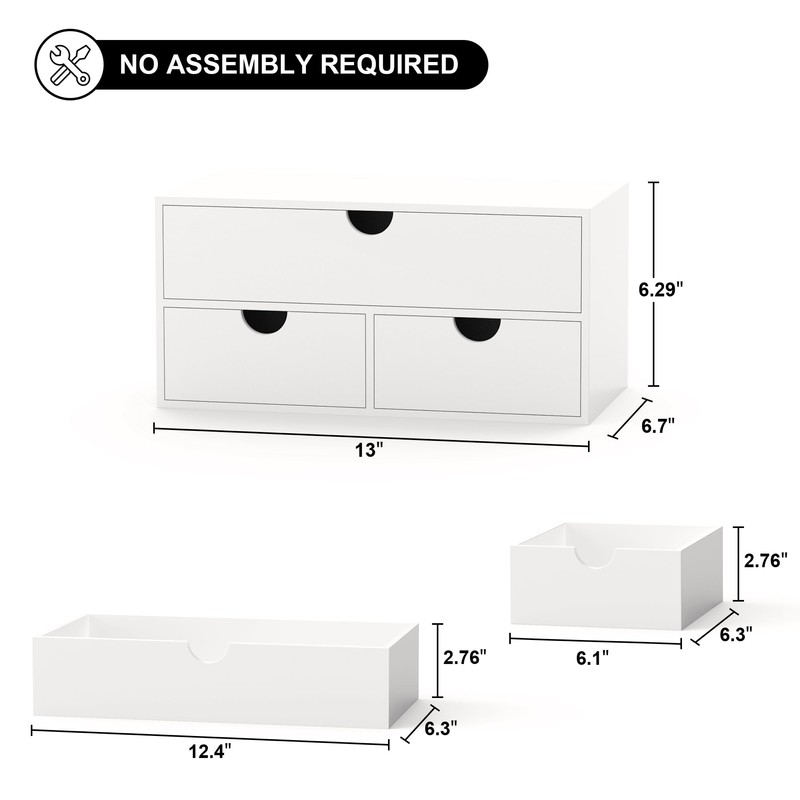 Wisuce Bamboo Desk Drawer Organizer, Mail Organizer Storage for Bills,
