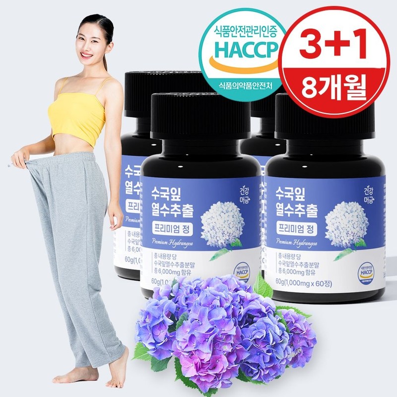 건강머금 수국잎 열수 추출물 수국 국내산 프리미엄 정 2+1통(6개월분)(56%할인)