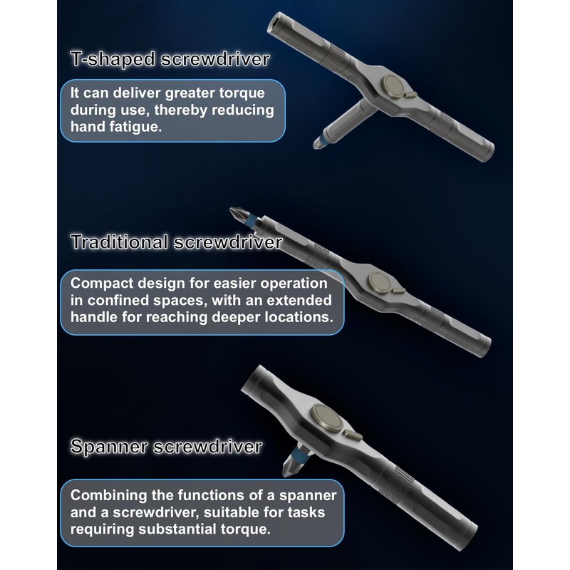 24-in-1 Magnetic T-Handle Ratchet Screwdriver Set, 24 S2 Bits