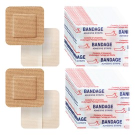 200 Pcs Adhesive Spots Bandages 1.5"*1.5" Square Flexible Fabric Adhesive Knuckle Fingertip Bandages for Wound Care and Hides Skin Spots Ideal for Small Incisions