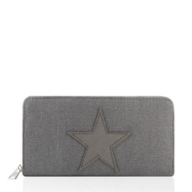 Gloop Wallet Purse with Star Pattern, gray, Classic