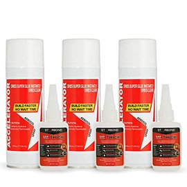 STARBOND Thick CA Glue (2 oz.) with Accelerator (6 fl oz.) - Super Craft Glue for Wood, Plastic, Metal, Leather, Ceramic - Cyanoacrylate Glue for Woodworking, Woodturning, Guitar, Hobby (3)