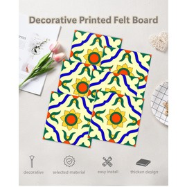 6 pcs 11.8x11.8 Inch Lily Felt Board, 0.4“ Thick Self-Adhesive Cork Board, Decorative Display Board for Home, Living Room, Office, Cultural Event Walls, School