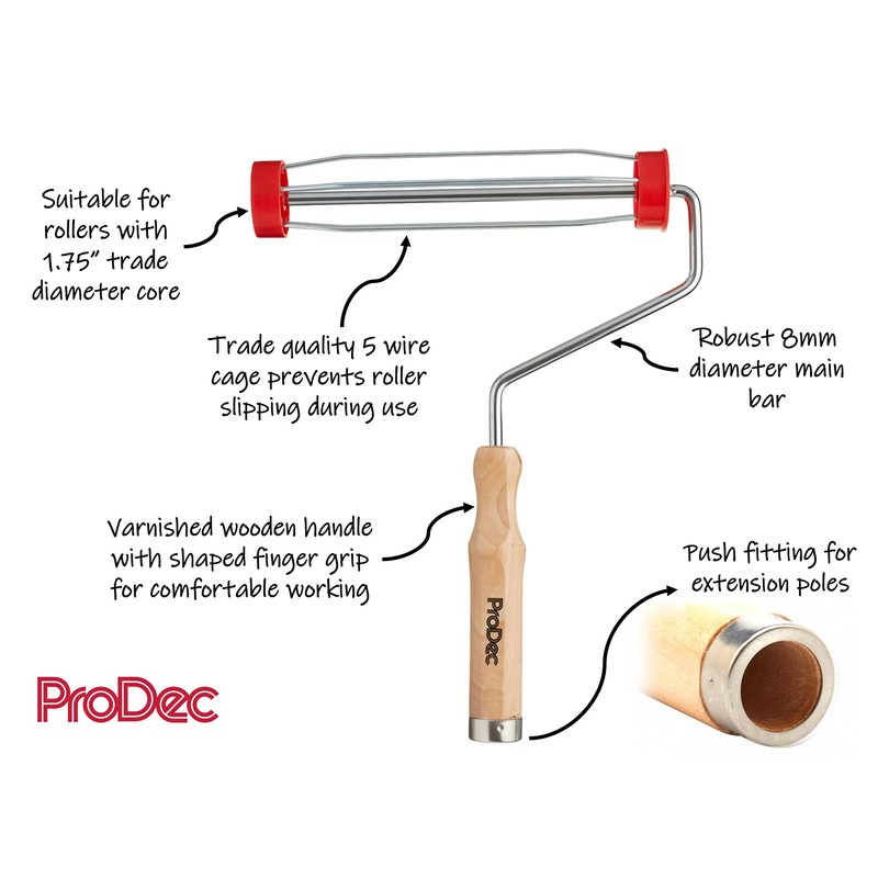 ProDec 9 inch x 1.75" Wooden Handle Trade Professional Paint