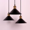 FIRVRE 3-Lights Industrial Pendant Light, Black Adjustable Metal Pendant Lights,