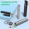 TecQach 4 Pieces Metal Portable Toothpick Holder, aluminum alloy Pocket