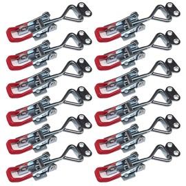Jyvlucient Toggle Latch 12PCS Toggle Catch Latches Metal Toggle Clamp Adjustable Toggle Clamp 100kg/220lbs Catch Lock for Tool Boxes Trunk Cases