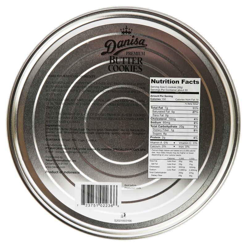 Danisa Butter Cookies In Tin, 32 Oz