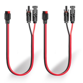 Ansoufien 10AWG Solar Panel to Anderson Connector Cable 3FT, Solar Extension Cable Compatible with Solar Connector and Anderson Connector for Yeti Portable Power Station, Solar Powered Battery(2PCS)