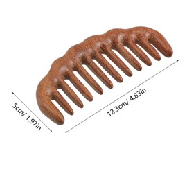 Baluue Wooden Wide Tooth Comb for Scalp Massage Natural Hair Brush for Men and Portable Detangler for Curly and Thick Hair Relaxing Scalp Tool