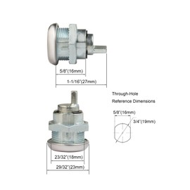 1 Pack Truck Tool Box Lock Replacement with Dust Cover, 5/8” Lock Cylinder fit for Truck Trailer Folding T Handle Latch, Tool Box Lock with Two Keys, Keyed Alike