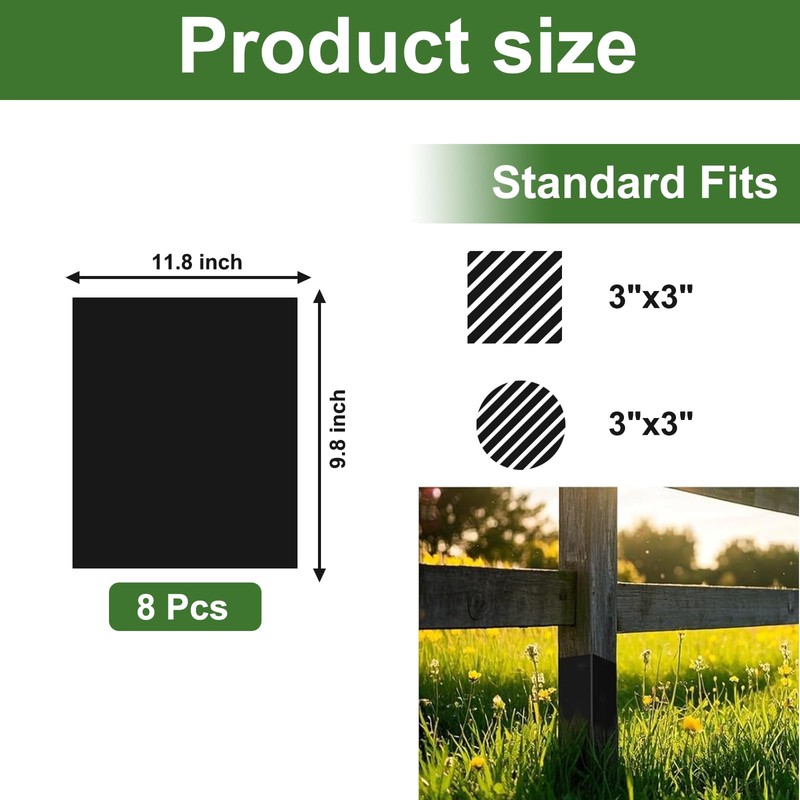 11.8x9.8 Inch Fence Post Protector, Post Saver Sleeve, Mailbox Post