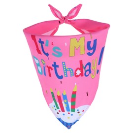 Classicseali Dog Birthday Bandana, Pink Dog Birthday Bandana Girl, Long 66cm/26In Triangle Bibs for Multi Sizes Dogs, Dogs Bandanas for Large Small Medium Pets