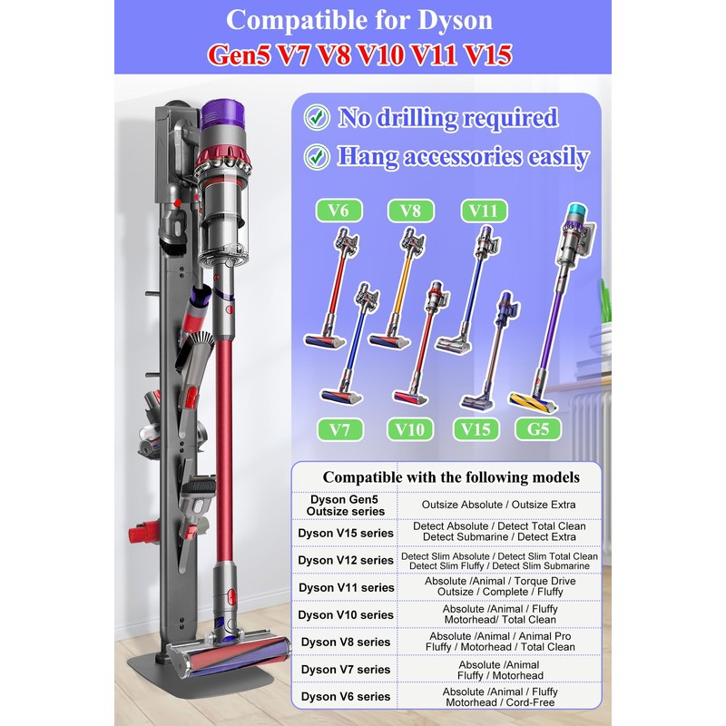 Haturi Premium Vacuum Stand for Dyson Gen5 V15 V12 V11