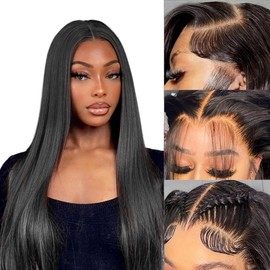 LICHANG 200 Density 13x4 Lace Front Wigs Human Hair 13x4 HD Frontal Human Hair Lace Front Wigs Straight Wigs Human Hair Straight Glueless Wigs Human Hair Pre Plucked for Women 30 Inch