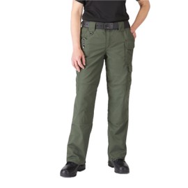 5.11 Tactical Women's Taclite Pro Ripstop Pants, Regular Fit, Gussetted Construction, 8 Pockets, Style 64360, TDU Green (New), 8 Long