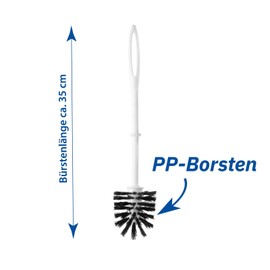 Hypafol Standing Toilet Brush Set – Set of 3 in White I Toilet Brush with Holder I Toilet Brush with Simple Design and High Functionality I Toilet Set Including Toilet Brush without Assembly