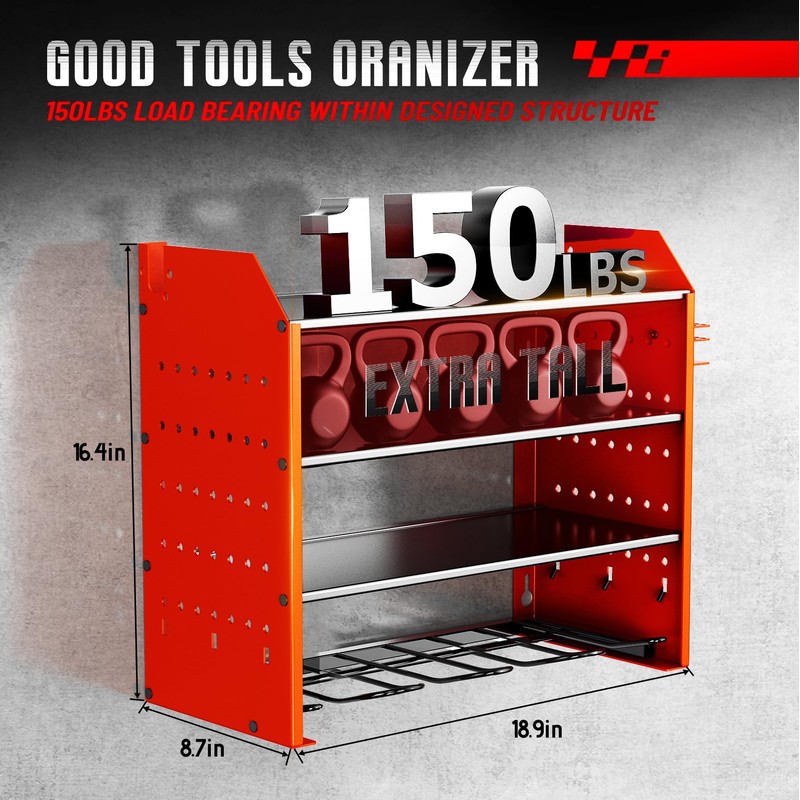 BIHOO Power Tool Organizer Wall Mount, Garage Tool Organizer with
