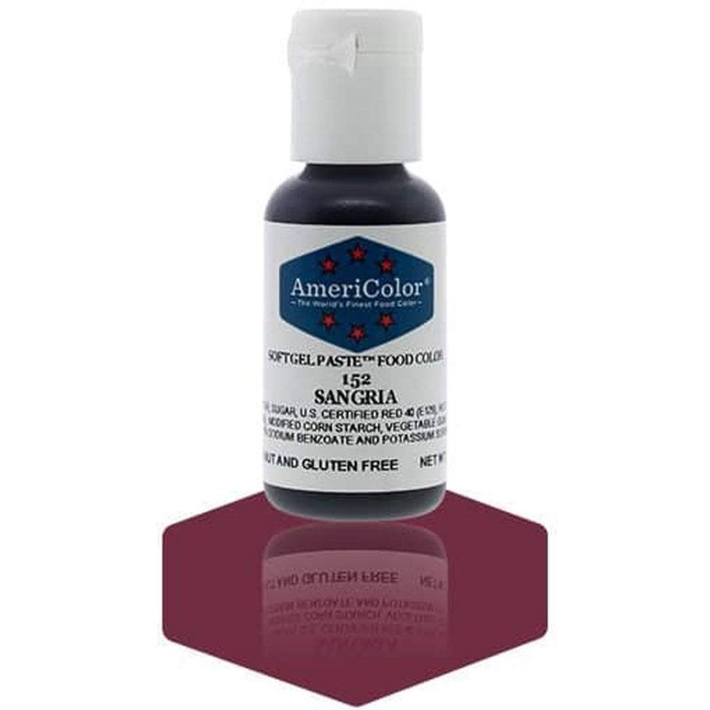 AmeriColor, Sangria, 0.75 Ounce Bottle, Soft Gel Paste Food Color