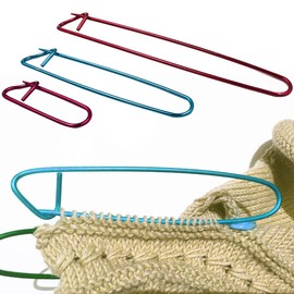 maxin 20 Pcs Cable Stitch Holders, Sturdy Aluminum Mixed Color Safety Pin Bend Knitting Needle and Marker Buckle Knitting Sewing Tool