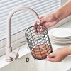 Eden & Willow Rustic Metal Cutlery Holder Basket with Wooden