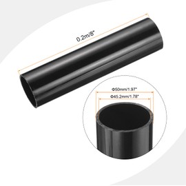 sourcing map PVC Rigid Tube Round Pipe Tubing Hardware Tubing 45.2mm ID 50mm OD 20cm/8" Length Black High Impact for Water Pipe, Crafts
