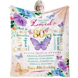 80th Birthday Gifts for Women, Best Gifts for 80 Year Old Woman Birthday, 1944 Birthday Gifts for Women Mom, Happy 80th Birthday Gifts Ideas, 80th Women Birthday Decorations Throw Blanket 50"X60"